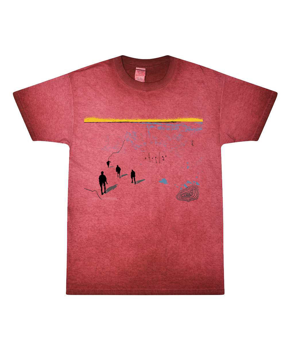 OK Goodnight - "Stop / Go Album Art" - Red Oil Wash T-Shirt